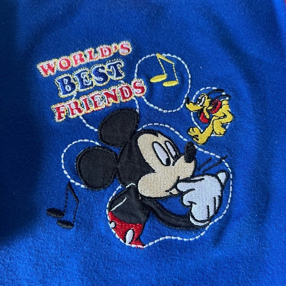 Disney Baby Y2K Mickey & Pluto Long Sleeve Varsity Style Shirt 3-6M Baby - Picture 2 of 6